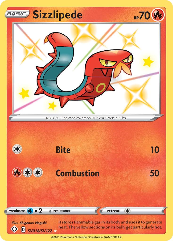 Shining Fates Sizzlipede Pokémon card